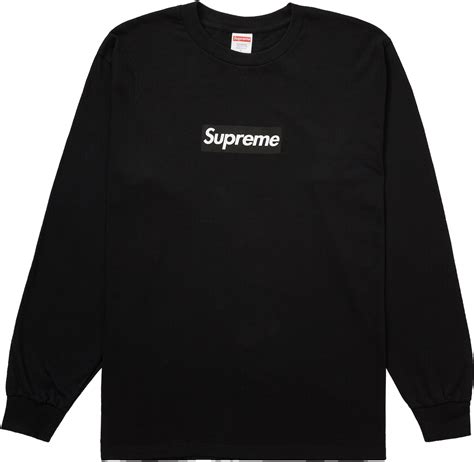 supreme metallic box logo l s tee black|supreme box black tee.